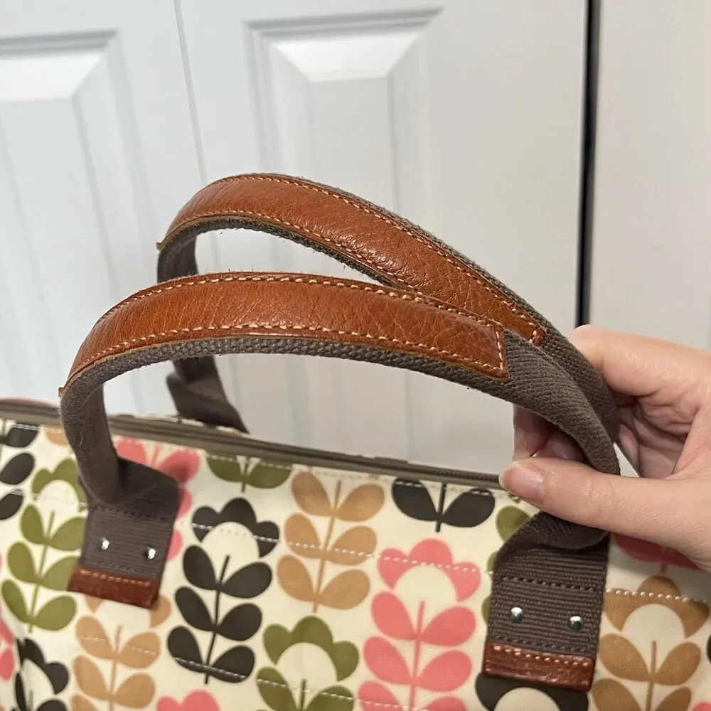 ORLA KIELY ETC floral stem print laminate canvas large tote handbag